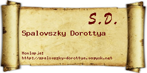 Spalovszky Dorottya névjegykártya